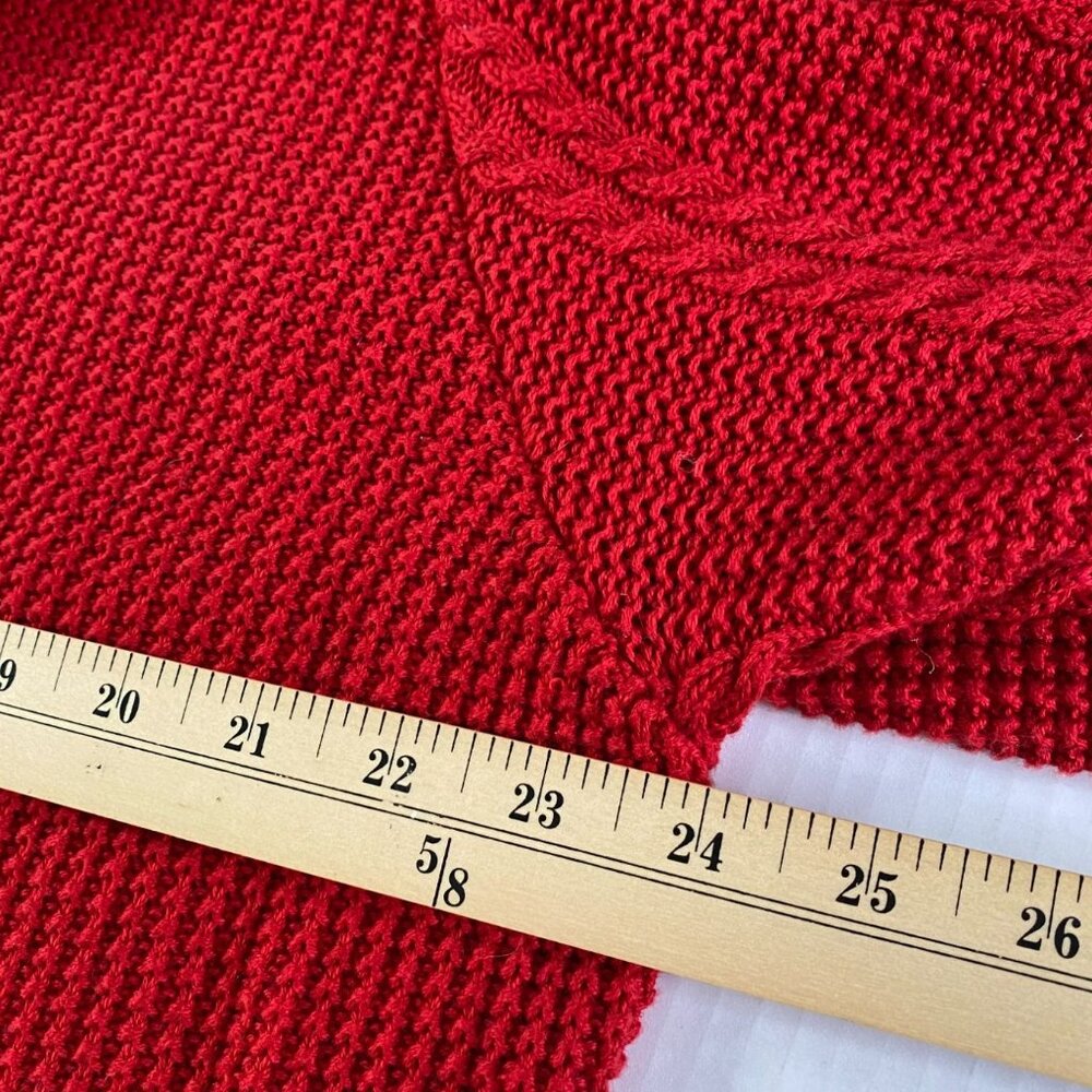 Jeanne Pierre Women Red Oversized Cowl Neck Long Line Cable Knit Sweater Size 3X - Picture 6 of 8
